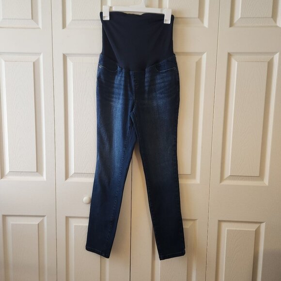 Maternity Skinny Jeans By Ingrid & Isabel Size 4 Dark Blue Denim NWOT - Picture 1 of 9